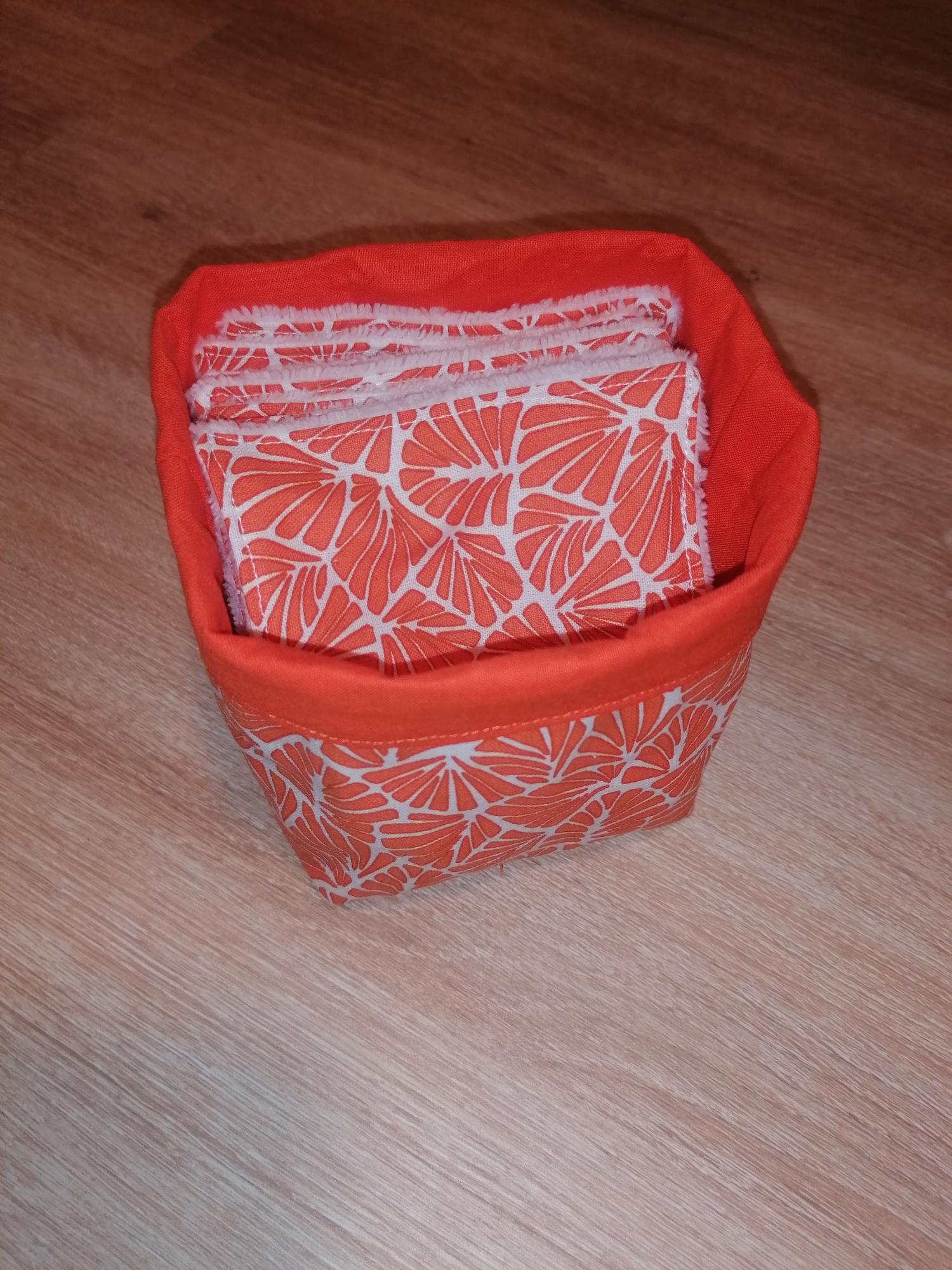 Panier 10 lingettes - Antibes orange / blanc