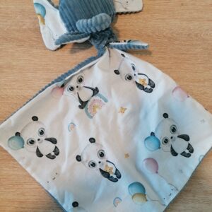 Doudou éléphant - Panda / bleu