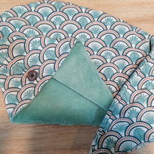 Serviette cheveux - Feuillages Tahiti / bleu ciel