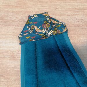 Essuie mains - Cygnes bleu / bleu paon