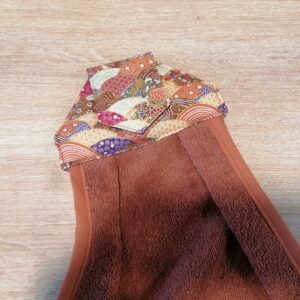 Essuie mains - Eventail or marron / Terracotta