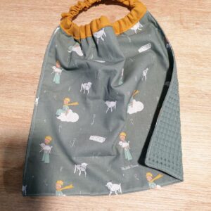 Serviette bavoir - Petite prince / vert eau