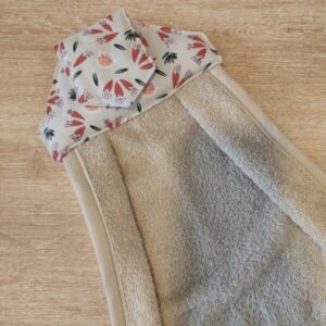 Essuie mains - Coeurs beige / beige
